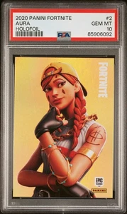 PSA 10 2020 Panini Fortnite Series 2 USA Aura #2 Holofoil Holo US Print - Picture 1 of 2