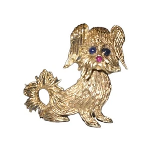 GREAT GIFT.. 14k Yellow Gold Vintage Dog ToTo Yorkie Shih Tzu Pendant Charm 14g - Picture 1 of 12