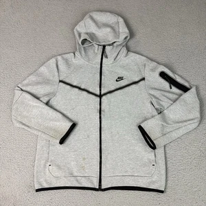 Nike Tech Fleece Hoodie Jacke Herren Large grau durchgehender Reißverschluss sportlich CU4489-063 - Bild 1 von 15