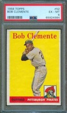 1958 Topps Game MLB Baseball ROBERTO CLEMENTE Trading Card #52 PSA 6 Pirates