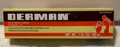 Crema antimicótica Derman. Tratamiento rápido de hongos en pie y piel de atleta. 1,76 oz Foto 1 de 3
