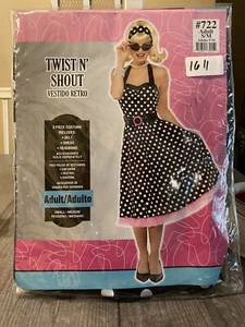 Retro Black & White Adult Dress S/M  - Picture 1 of 2