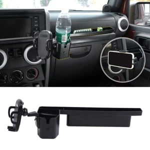 Bandeja organizadora de soporte para taza de bebida con montaje en teléfono copiloto para Jeep Wrangler JK 07-10 - Imagen 1 de 7