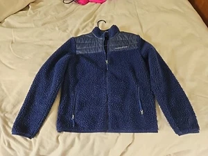 Vineyard Vines Youth Boys Sherpa Fleece Navy Blue Full Zip Size M 12/14 - Picture 1 of 4