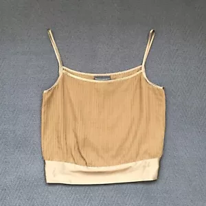 Vintage Banana Republic 100 % Seide Gold Metallic Tank Top Wickel Bedeckte Knöpfe XS - Bild 1 von 8