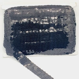 1m black elastic sequin Stretch Elasticated 30mm net Trim Sewing Craft Costume - Picture 1 of 1