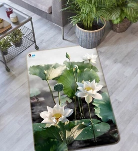 3D Lotus Pond K14118 Non Slip Rug Mat Elegant Photo Carpet Panda 2023 - Picture 1 of 5