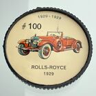 1920-1929 #100 Rolls-Royce 1929 Jello photo roues pièce EE942