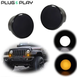 Luz de señal LED DRL ámbar/blanco para Jeep Wrangler JK 2007-2017 humo - Imagen 1 de 10