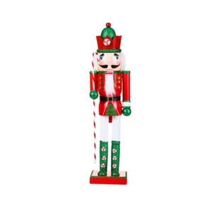 SINT 15 Inch Traditional Wooden Nutcracker Soldier for Christmas (Candy Cane) - Picture 1 of 9