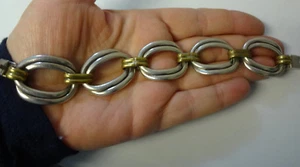 Vintage UNISEX Heavy Chunky Mark TC-51 Mexico Sterling Silver 925 Bracelet - Picture 1 of 1