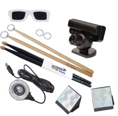 Aerodrums Air-Drumming Schlagzeug E-Drum mit PS3 Kamera + keepdrum Drumsticks .. - Bild 1 von 4