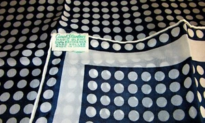 Vintage Scarf Carol Stanley Magic Momme Rayon & Silk Polka-Dots 17" NICE! - Picture 1 of 3
