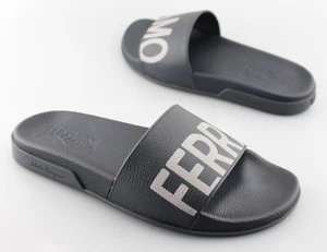 Herren Salvatore Ferragamo "Amos" Marineblau Synthetik Schlappen Sandalen Größe US 9-D - Bild 1 von 7