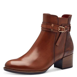 Botines De Mujer En Piel Marrón Cuero 38 Tacón Medio 5 CM TAMARIS - Imagen 1 de 6