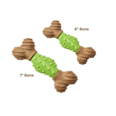 Juguete dental para masticar Bam-Bone para perro hueso sabor manzana verde goma duradera mediano grande Foto 1 de 4