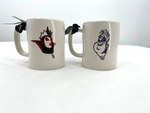Rae Dunn Set of 2 Disney Villian Mugs Evil Queen Cinderella Ursula Double Sided - Picture 1 of 11