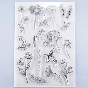 Flowers Leaves Clear Stamps Card Making Decoration DIY Scrapbooking 3052509 - Picture 1 of 4