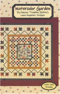 Quilt Pattern WATERCOLOR GARDEN Layer Cake Friendly KANSAS TROUBLES  - Picture 1 of 4
