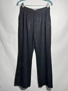 Celine Black Wide Leg Pants Rhinestone size 38 US 6 - Picture 1 of 8