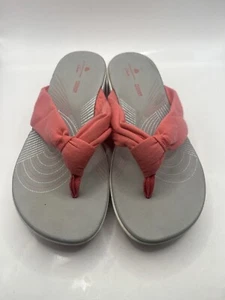 Clarks Cloudsteppers Flip Flop Sandals Womens 6.5 US Fabric Thongs Summer Beach - Picture 1 of 11
