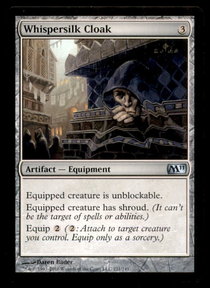 MTG Whispersilk Cloak LP Light Play Magic 2011 [5335] - Image 1 of 1