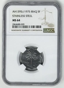 AH1395/1975 Iraq 5 Fils NGC MS 64 - Picture 1 of 2