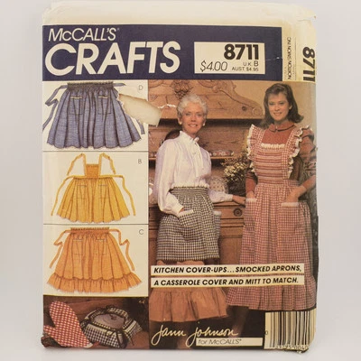 McCall's Crafts 8711 Smocked Apron Pattern 1983 Vintage Country Style Uncut  - Image 1 of 4