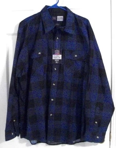 Neu mit Etikett Merrill & Forbes "Flannel Country" blau kariertes HERRENHEMD * GRÖSSE XL - Bild 1 von 10