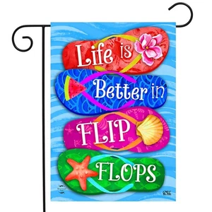 Briarwood Lane Better In Flip Flops Garden Flag - Picture 1 of 4
