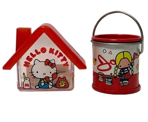 VTG 1976 Sanrio Patty Jimmy Bucket Can Hello Kitty House Pencil Sharpeners Japan - Picture 1 of 24