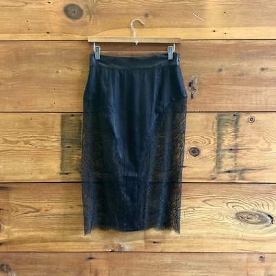 8 EE. UU. - La Perla $817 Falda sin cordones negra brocado transparente lápiz NUEVA 0107HH Foto 1 de 3