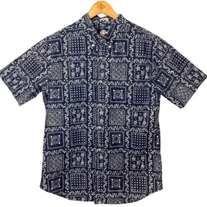 Reyn Spooner camicia da campeggio hawaiana da uomo con bottoni su misura tinta pigmentata taglia L - Foto 1 di 9