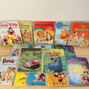Vintage Little Golden Books Disney Bundle Bulk Set Lot Books HC PB 15 Book - Picture 1 of 7