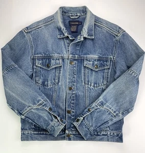Vintage 90s Calvin Klein CK Denim Trucker Jeansjacke Distressed Faded Large - Bild 1 von 16