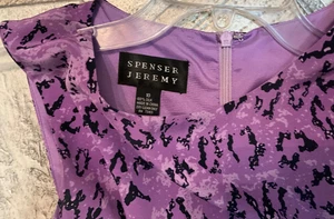 SPENSER JEREMY PURPLE/BLACK 100% SILK DRESS SIZE 10 SLEEVELESS LINED LAYARD MAXI - Picture 1 of 16