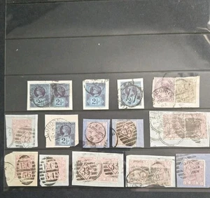 GB REINA VICTORIA COLECCIÓN DE SELLOS IMPRESOS EN SUPERFICIE USADOS EN PIEZAS (Z3) - Imagen 1 de 1