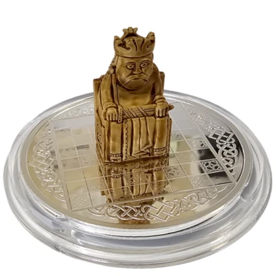 King Viking Chess Set 1/2 oz Proof Silver Coin CFA Cameroon 2023 - Image 1 of 4