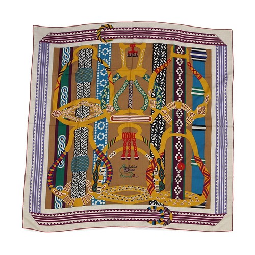 HERMÈS HERMES Staffa Quadrata Gigante Fantasia Fantasia d'Etriers Taglia 140 Cashmere70%...