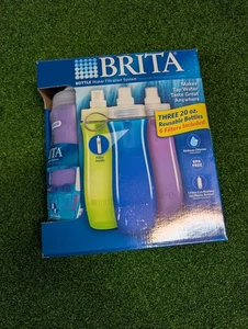 Brita 20oz Bottle Water Filtration System Water Bottle w/Filter Pack Of 3  - Picture 1 of 2