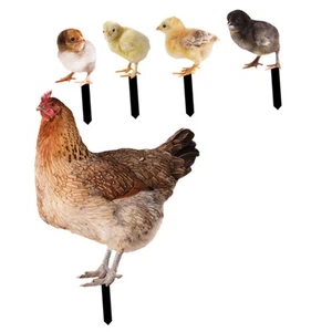 1 Set Hen Chick Ground Plug Yard Decor Yard Sign Simulation Chicken Insert Ac... - Picture 1 of 9