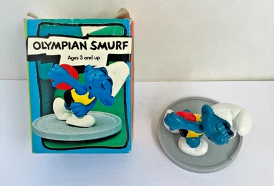 Pitufos Lanzador de Discos Pitufo 6710 Figura de Colección Juegos Olímpicos PVC Juguete Estatuilla Peyo Foto 1 de 4