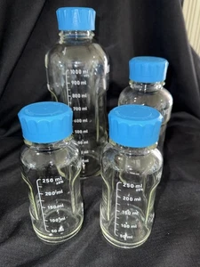 Set of 4 Duran Youtility Media Storage Bottles w/GL-45 Cap 1000/500/250 mL - Picture 1 of 6