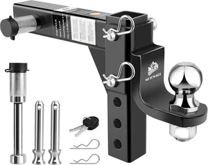 METOWARE Adjustable Trailer Hitch Ball Mount, 2" Towing 7500 LBS, black  - Bild 1 von 7