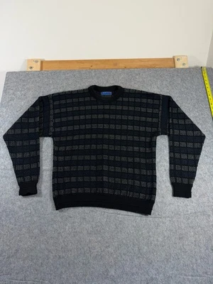 Vintage Jantzen Patterned Knit Grandpa Sweater Size Medium Pullover 90s - Image 1 of 4