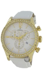 Festina swarovski chrono white ladies watch F16605/1 - Picture 1 of 1