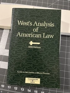 West’s Analysis Of American Law 2006 Edition American Digest System Thomson West - Imagen 1 de 9