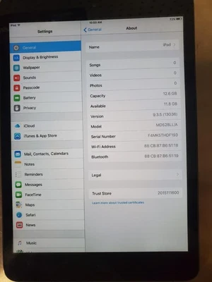 Apple iPad Mini 1ª Generación Excelente Estado - Probado - A1432 MD528LL/A Foto 1 de 3