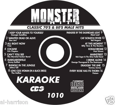   KARAOKE MONSTER HITS CD+G CLASSIC 70's & 80's MALE HITS #1010 - Image 1 of 2