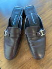 Etienne Aigner Brown Leather Open Back Mules Slip on Shoes 8 M  Made In Brazil